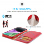 DUX DUCIS Hivo bőr flip tok iPhone 15-höz - piros