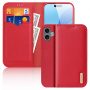 DUX DUCIS Hivo bőr flip tok iPhone 16-hoz - piros