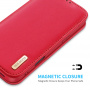 DUX DUCIS Hivo bőr flip tok iPhone 16-hoz - piros