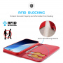DUX DUCIS Hivo bőr flip tok iPhone 16 Pro telefonhoz - piros