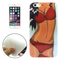 Védő tok / borító átlátszó területet kerettel - Apple iPhone 6S / 6 - fekete hajú sexy lány 