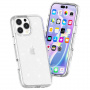 Átlátszó borító csillámmal iPhone 16 Pro Max telefonhoz - ezüst