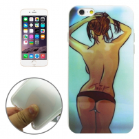 Védő tok / borító átlátszó területet kerettel - Apple iPhone 6S / 6 - sexy lány - derek