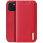 DUX DUCIS Hivo bőr flip tok iPhone 15-höz - piros