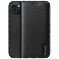 DUX DUCIS Hivo bőr flip tok iPhone 15 Plushoz - fekete
