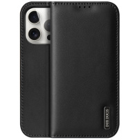 DUX DUCIS Hivo bőr flip tok iPhone 15 Pro telefonhoz - fekete