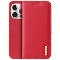 DUX DUCIS Hivo bőr flip tok iPhone 15 Pro Max telefonhoz - piros