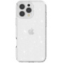 Átlátszó borító csillámmal iPhone 16 Pro Max telefonhoz - ezüst