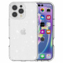 Átlátszó borító csillámmal iPhone 16 Pro Max telefonhoz - ezüst