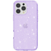 Átlátszó borító csillogó iPhone 16 Pro Max telefonhoz - lila