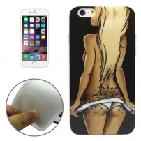 Védő tok / borító átlátszó területet kerettel - Apple iPhone 6S / 6 - szőke hajú sexy lány
