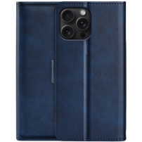 PU bőr flip tok iPhone 16 Pro-hoz - sötétkék
