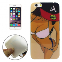 Védő tok / borító átlátszó területet kerettel - Apple iPhone 6S / 6 - sexy lány sapkával
