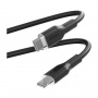 PURO Puha töltő- és adatkábel USB-C / Lightning iPhone / iPad / iPod / AirPods készülékekhez - 1,5 m - fekete