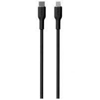 PURO Puha töltő- és adatkábel USB-C / Lightning iPhone / iPad / iPod / AirPods készülékekhez - 1,5 m - fekete