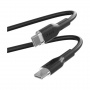 PURO Puha töltő- és adatkábel USB-C / USB-C iPhone / iPad / AirPods készülékekhez - 1,5 m - fekete