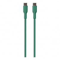 PURO Puha töltő- és adatkábel USB-C / USB-C iPhone / iPad / AirPods készülékekhez - 1,5 m - sötétzöld