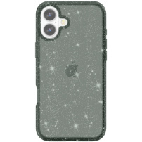 Átlátszó borító csillámmal iPhone 16-hoz - szürke