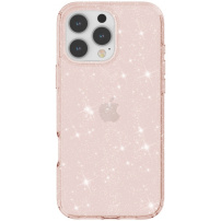 Átlátszó borító csillámmal iPhone 16 Pro Max-hoz - rózsaszín arany