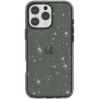 Átlátszó borító csillámmal iPhone 16 Pro Max-hoz - szürke