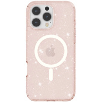 Átlátszó csillogó borítás MagSafe iPhone 16 Pro Max készülékhez - Rose Gold