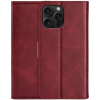 PU bőr flip tok iPhone 16 Pro-hoz - piros