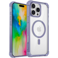 Átlátszó burkolat színes kerettel és MagSafe iPhone 16 Pro készülékhez - lila