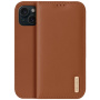 DUX DUCIS Hivo bőr flip tok iPhone 15-höz - barna