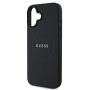 Guess Szemcsés Classic Embléma borító MagSafe-el* iPhone 16-hoz - fekete