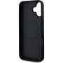 Guess Szemcsés Classic Embléma borító MagSafe-el* iPhone 16-hoz - fekete