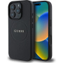 Guess Szemcsés Classic Embléma borító MagSafe-el* iPhone 16 Pro Maxhez - fekete