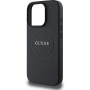 Guess Szemcsés Classic Embléma borító MagSafe-el* iPhone 16 Pro Maxhez - fekete