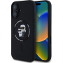 Karl Lagerfeld Karl és Choupette szilikon borítás MagSafe-el* iPhone 16 Plus készülékhez - fekete