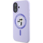 Karl Lagerfeld Karl és Choupette szilikon borítás MagSafe-el* iPhone 16-hoz - lila