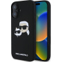 Karl Lagerfeld Duplafejű szilikon borítás MagSafe-el* iPhone 16 Plus készülékhez - fekete