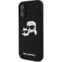 Karl Lagerfeld Duplafejű szilikon borítás MagSafe-el* iPhone 16 Plus készülékhez - fekete