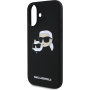 Karl Lagerfeld Duplafejű szilikon borítás MagSafe-el* iPhone 16 Plus készülékhez - fekete