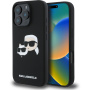 Karl Lagerfeld Duplafejű szilikon borítás MagSafe-el* iPhone 16 Pro készülékhez - fekete