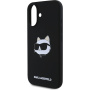 Karl Lagerfeld Choupette fej szilikon burkolat MagSafe-el* iPhone 16-hoz - fekete