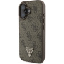 Guess 4G Strass Triangle fém logóborító iPhone 16 telefonhoz - barna