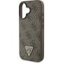 Guess 4G Strass Triangle fém logóborító iPhone 16 telefonhoz - barna