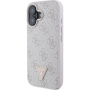 Guess 4G Strass Triangle fém logó borító iPhone 16-hoz - rózsaszín