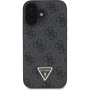 Guess 4G strassz háromszög fém logós tok szíjjal iPhone 16-hoz - szürke