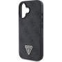 Guess 4G strassz háromszög fém logós tok szíjjal iPhone 16-hoz - szürke