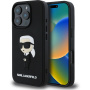 Karl Lagerfeld 3D gumis Ikonik borítás iPhone 16 Pro készülékhez - fekete