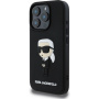 Karl Lagerfeld 3D gumis Ikonik borítás iPhone 16 Pro Max készülékhez - fekete