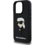 Karl Lagerfeld 3D gumis Ikonik borítás iPhone 16 Pro Max készülékhez - fekete