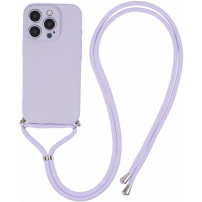 Védőtok zsinórral iPhone 16 Pro-hoz - lila