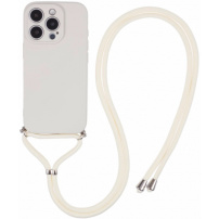 Védőtok zsinórral iPhone 16 Pro Max-hoz - bézs