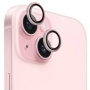 FIXED Kameraüveg edzett üveg alumínium kerettel a hátsó kamera lencséjének védelmére iPhone 16/16 Plus-hoz - rózsaszín
